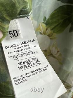 Dolce & Gabbana Blouse Womens 50 Floral Silk Top Longsleeve Button Down Shirt