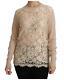 Dolce & Gabbana Lace Long Sleeve Cashmere Blouse Tops Beige -size 38