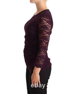 Dolce & Gabbana Lace Long Sleeve Top Tops Purple -Size 38
