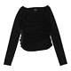 Dolce & Gabbana Sheer Long Sleeve Top Medium Black Polyester