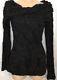 Donna Karan Top Black Long Sleeve Textured Off Shoulder Nwt$1195 Size M