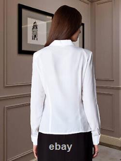 Dressy Elegant Ladies Silk Top Blouse Formal Business Work