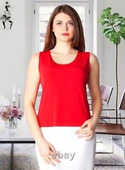 Dressy Elegant Red Chiffon Set (Tunic With Top) Formal Business Work