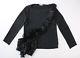 Dries Van Noten Long Sleeve Black Shirt Blouse Top With Ruffle Detail Size 36