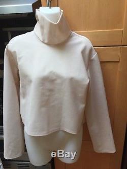 ECKHAUS LATTA Nude-Sheer long Sleeve Cropped Top Size Medium Gorgeous Must See
