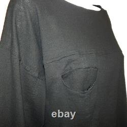 ELECTRIC FEATHERS Black Gauze Oversized Front Pocket Blouse Top sz M/L 9337