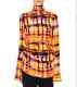 Ellery Neon Long Sleeve Tie Die Printed Silk High Collar Long Top Shirt 14 Us 10