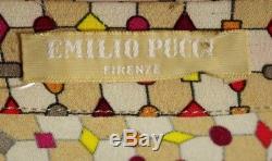 EMILIO PUCCI Multi-Color Geometric Jersey Cropped Long Sleeve Top 42