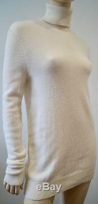 EQUIPMENT FEMME Cream Cashmere Polo Neck Long Sleeve Jumper Sweater Top S/P