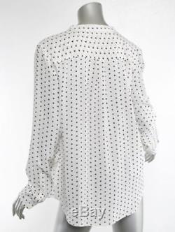 EQUIPMENT Womens AVA Polka-Dot Button-Down Long-Sleeve Top Blouse L NEW $234