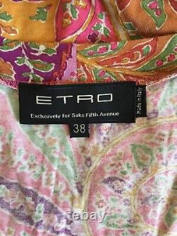 ETRO Multicoloured Paisley Long Sleeve Top EU Size 38 Brand New