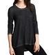 Eileen Fisher 6207 Womens Black Tencel Marled Long Sleeves Sweatshirt Top M Bhfo