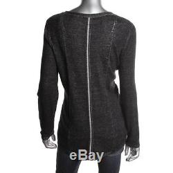 Eileen Fisher 6207 Womens Black Tencel Marled Long Sleeves Sweatshirt Top M BHFO