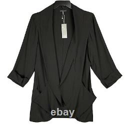 Eileen Fisher Silk Shawl Collar Oval Jacket Open-Front Long-Sleeve Top Plus 1X