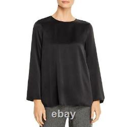 Eileen Fisher Womens Black Silk Long Sleeve Top Blouse Shirt XL BHFO 0068