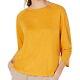 Eileen Fisher Womens Organic Linen 3/4 Sl Knit Top Blouse (xlarge, Mango) $148
