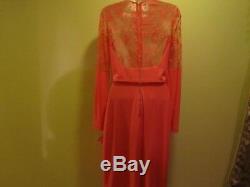 Elie Saab long-sleeve with lace top candy pink dress sz 36 US 4 nwt $ 2,995.00