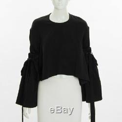 Ellery Black Satin-Crepe Long Sleeve Top Size 6