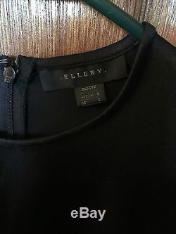Ellery Protege Wide Long Sleeve Crop Top In Black Satin Size 6 Rrp $695 Bnwot