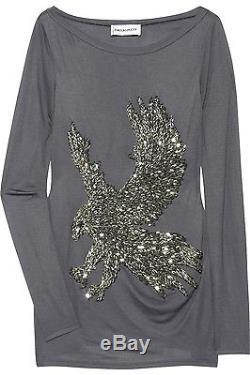 Emilio Pucci Eagle Black Beaded Long Sleeve Jersey/ Dresses Top Nwt It38