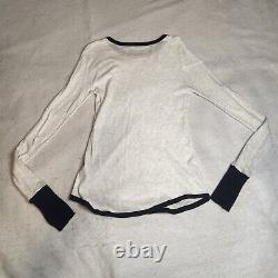 Enza Costa Womens Cashmere Round Neck Top Shirt Size M White Long Sleeve NWOT