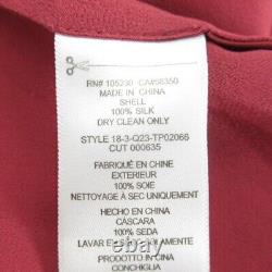 Equipment Femme Shirt UK Small Silk Red Long Sleeve Top Blouse