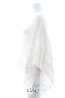 Ermanno Scervino Lace Embroidered Silk Poncho Top / White