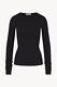 Eterne Long Sleeve Fitted Ribbed Top Small Black Nwot