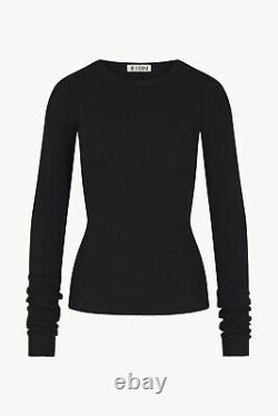 Eterne long sleeve fitted ribbed top small black NWOT