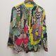 Etro Womens Patchwork Long Sleeve Top Size L Us 44 It Multicolor Round Neck