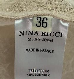 Exquisite Nina Ricci Winter 2019 Paris Collection 100% Silk Waffle Ombré Top 36