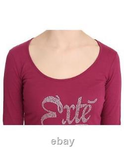 Exte Crystal Embellished Long Sleeve Top Tops Pink -Size 44