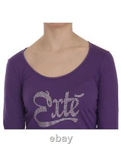 Exte Crystal Embellished Long Sleeve Top Tops Purple -Size 40