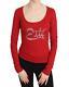 Exte Crystal Embellished Long Sleeve Top Tops Red -size 40
