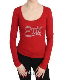 Exte Crystal Embellished Long Sleeve Top Tops Red -Size 40