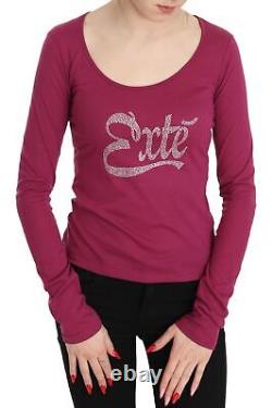Exte Pink Exte Crystal Embellished Long Sleeve Top for Women