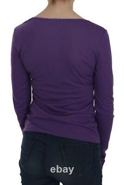 Exte Purple Crystal Embellished Long Sleeve Casual Top for Women