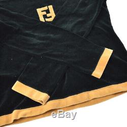 FENDI 9 9381 8 Logos Long Sleeve Tops Brown Black Italy #42 Authentic AK38661j