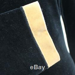 FENDI FF Logos Long Sleeve Tops Black Beige Velor Vintage Italy Auth #JJ156 I