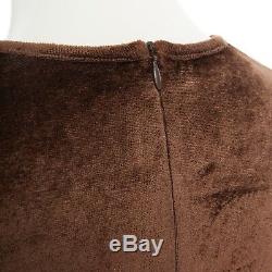 FENDI JEANS Vintage brown velvet black logomania mesh long sleeve top IT40 S