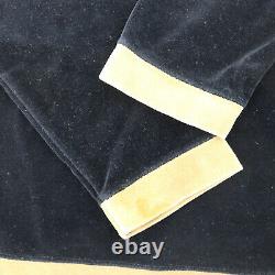 FENDI Logos Long Sleeve Tops 38 Black Beige Velor Vintage Italy Auth #AC62 Y