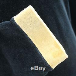 FENDI Logos Long Sleeve Tops 38 Black Beige Velor Vintage Italy Auth #GG785 I