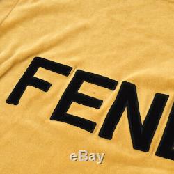 FENDI Logos Round Neck Long Sleeve Tops Shirt Brown Black #40 Cotton AK38345i