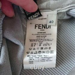 FENDI Silver Knit Long Sleeve Italy Size 40 Sort Length All Season Women I49756