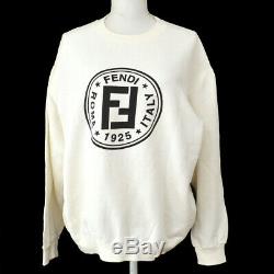 FENDI Vintage Logos Long Sleeve Sweatshirt Tops White Italy Authentic AK31744i