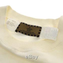 FENDI Vintage Logos Long Sleeve Sweatshirt Tops White Italy Authentic AK31744i