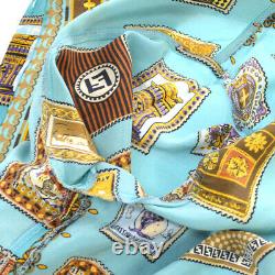 FENDI Vintage Logos Long Sleeve Tops Shirt Blue Brown Italy Authentic AK31681d