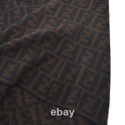 FENDI Vintage Zucca Pattern Long Sleeve Sweater Tops Brown Authentic AK31599d