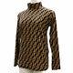Fendi Zucca Long Sleeve Used Tops Brown Beige Velor Vintage Italy Auth #ac402