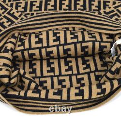 FENDI Zucca Pattern Long Sleeve Knit Tops Blouse Shirt Brown Black #46 35072